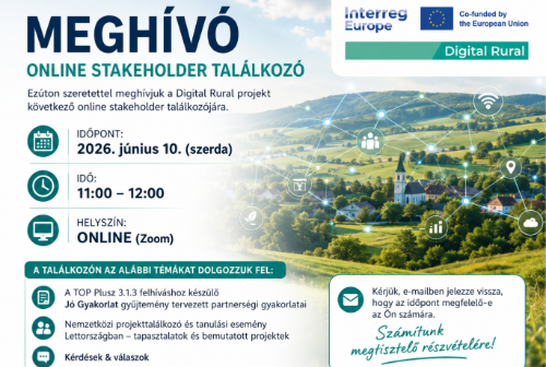 Meghívó – Digital Rural online stakeholder találkozó Meghívó – Digital Rural online stakeholder találkozó