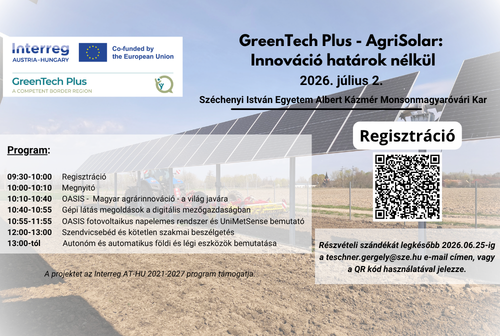 Meghívó a GreenTech Plus projekt rendezvényére Meghívó a GreenTech Plus projekt rendezvényére